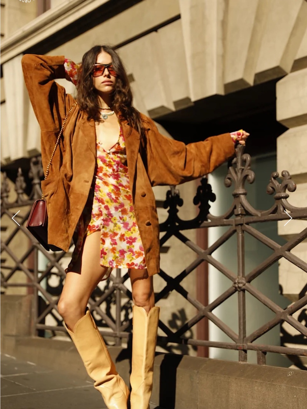 Chasing Unicorns Oversized Suede Jacket in Chestnut Brown